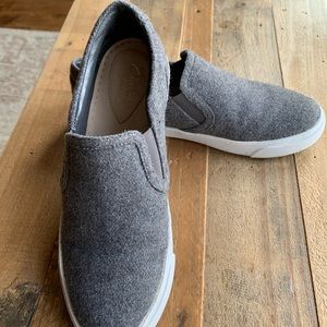 Clark’s grey flannel sneakers